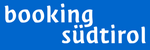 Logo von booking südtirol auf blauem Hintergrund