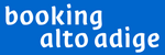 Logo di booking alto adige su sfondo blu